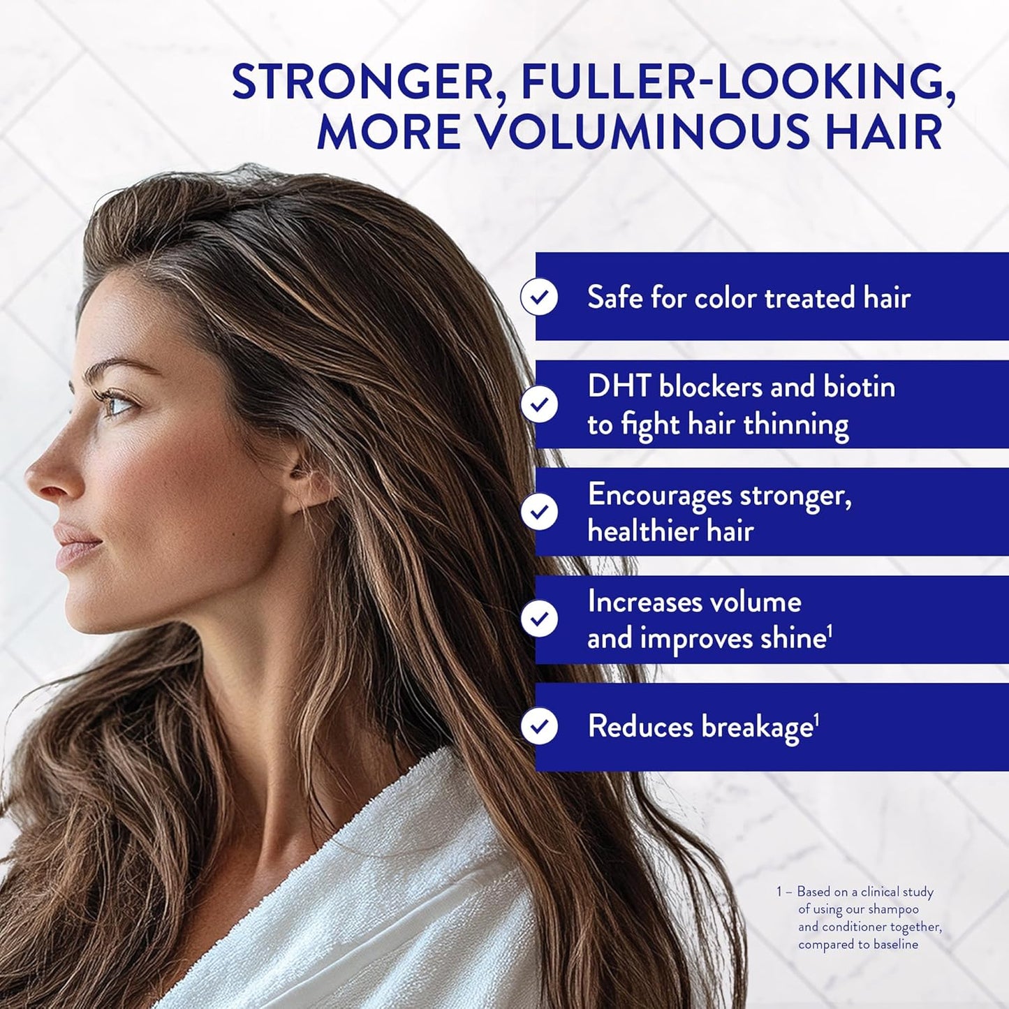 Routine Wellness Anti-Thinning Shampoo and Conditioner Set for Thinning Hair - Biotin DHT Blocker Women & Men - Color Safe Shampoo for Hair Loss & Healthier Hair - Vanilla Blossom (Pack of 2)