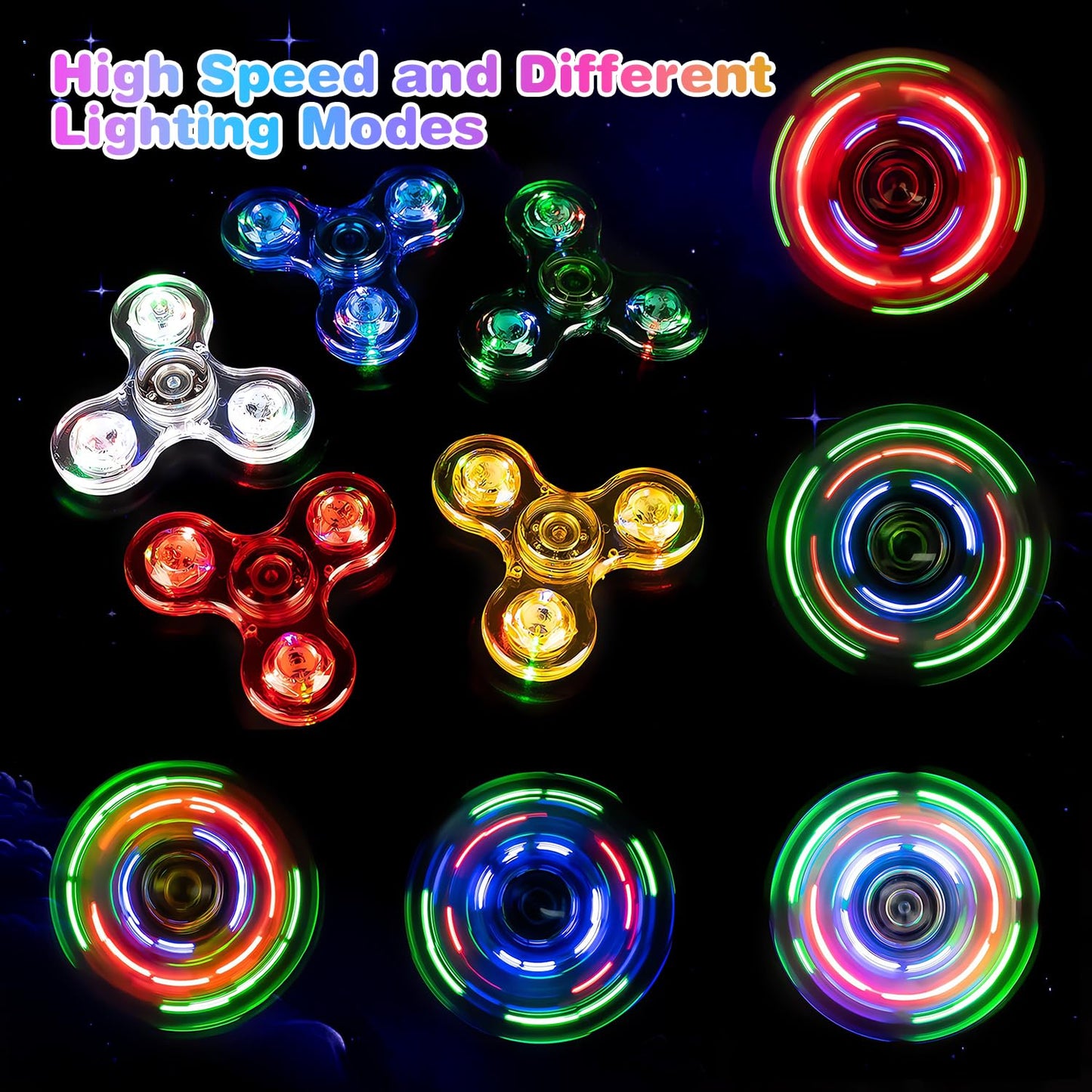 FIGROL 5 Pack Fidget Spinner, Light Up Fidget Spinners for Kids-Glow in The Dark Fidget Toy Party Favors Goodie Bag Stuffers Classroom Prizes