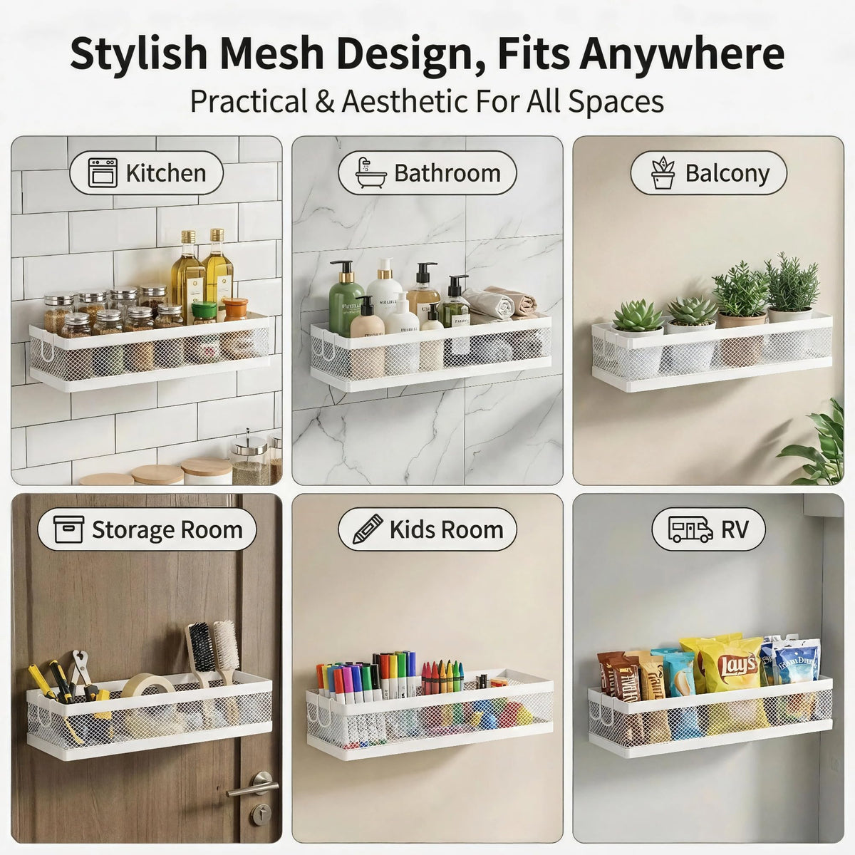 16.5 Inch Extra Long Slim Mesh Shower Caddy (2 Count)