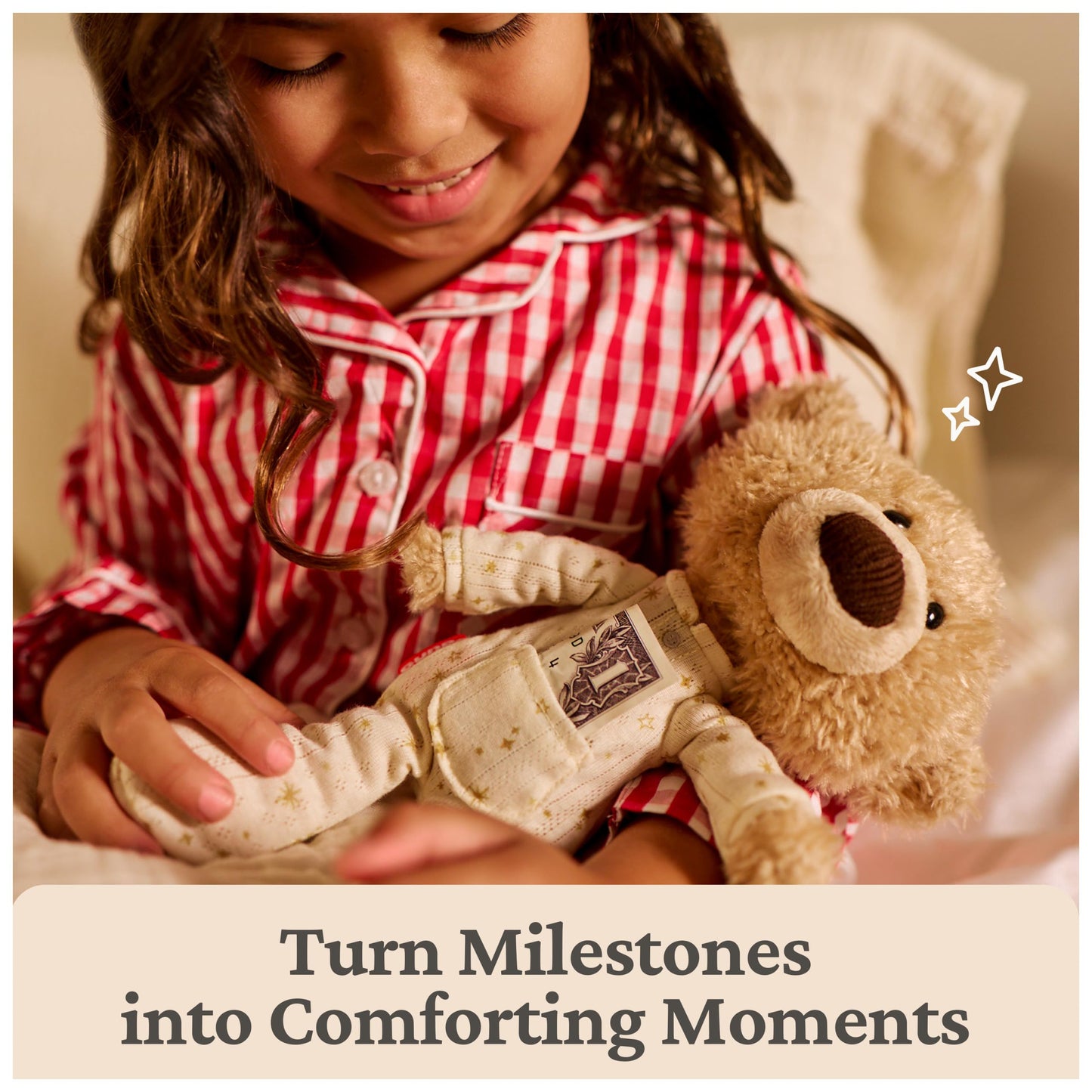 GUND Lost Tooth Toothpick Bear, Premium Teddy Bear with Pajamas and Pocket for Notes or Baby Tooth, Stuffed Animals for Ages 0 and Up, Brown, 10”