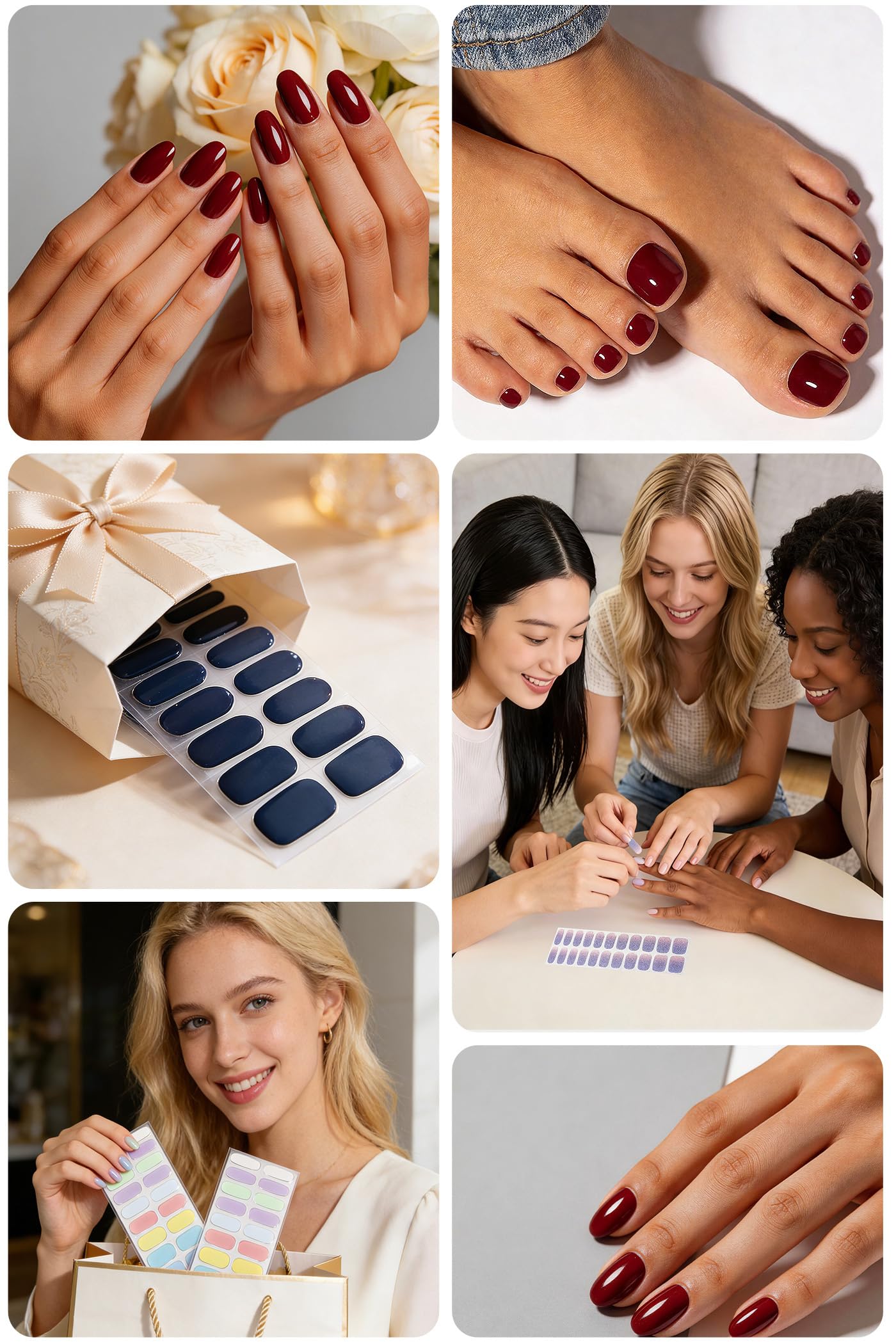 Gel Nail Strips 44Pcs, No UV Light Needed Gel Stickers, Pre-Cured Nail Polish Stickers for Women Salon Quality, Chip Resistant,Polish Wraps Long Lasting, Easy Apply & Remove (Cream Pink)