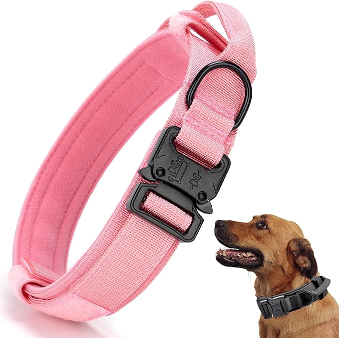 Tactical Dog Collar, Adjustable Military Training Collars, Emerald Green M