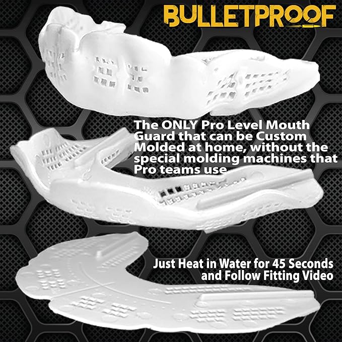 Bulletproof: World’s Thinnest Most Breathable Mouthguard is 3X Stronger! Wrestling Football Basketball MMA Hockey Rugby BJJ Lacrosse Boxing Men Sports Mouth Guard Grinding Teeth Adult Youth Braces