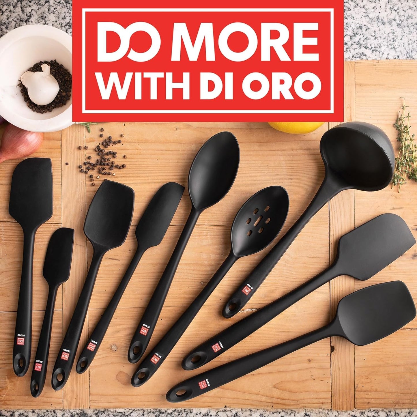 DI ORO 6-Piece Silicone Spatula Set - Rubber Kitchen Utensils for Baking, Cooking & Mixing - Heat-Resistant 600°F BPA Free Spatulas for Nonstick Cookware - Dishwasher Safe (Sage Green)