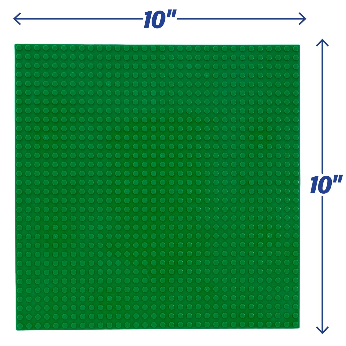 Classic Baseplates for Building Bricks - Set of 4 Large Green 10"x10" Building Plates- Dual Connectivity, Build on Both Sides - Compatible, Tight Fit w Major Brands- STEM Creative Toy & Kids Bday Gift