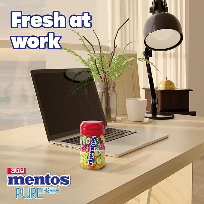 Mentos Sugar-Free Chewing Gum, Tropical, Red Fruit and Lime, Bulk, 50 Piece Bottle (Pack of 6)