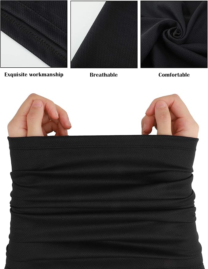 Geyoga 16 Pieces Winter Face Mask for Men UV Protection Mask Sunscreen Breathable Windproof Neck Gaiters Scarf Fishing Cycling Running (Black)