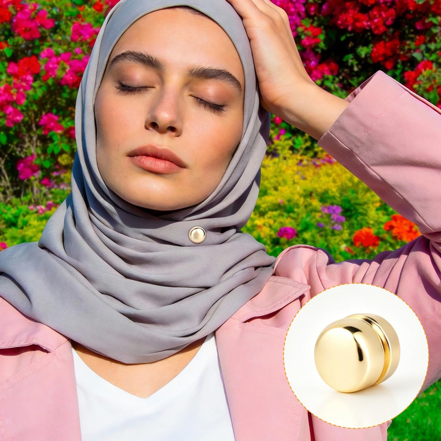 8pcs Strong Hijab Magnet Pins for Women, Multi-Use Scarf Magnets Pin for Scarves Shirts Dress and Clothes (Colorful)