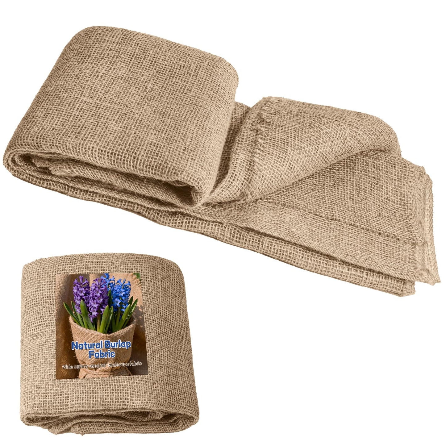 Natural Jute Burlap Fabric Roll - Garden Fabric for Plant Protection, Rustic Wedding Decor, DIY Crafts, Weed Control (20inchx13ft)