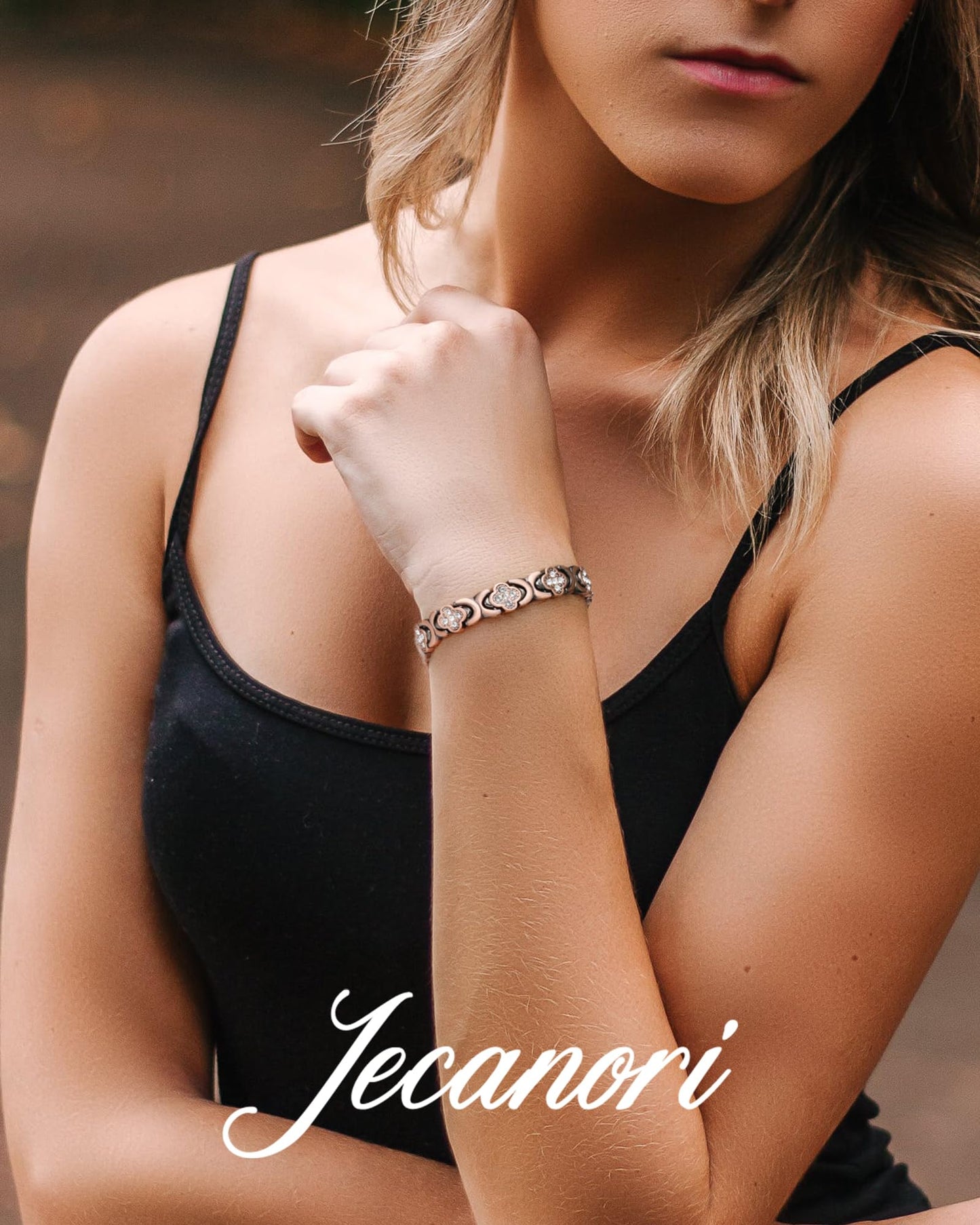 Jecanori Effective Magnetic Bracelets for Women, Ultra Strength Magnet Bracelet with Sizing Tool