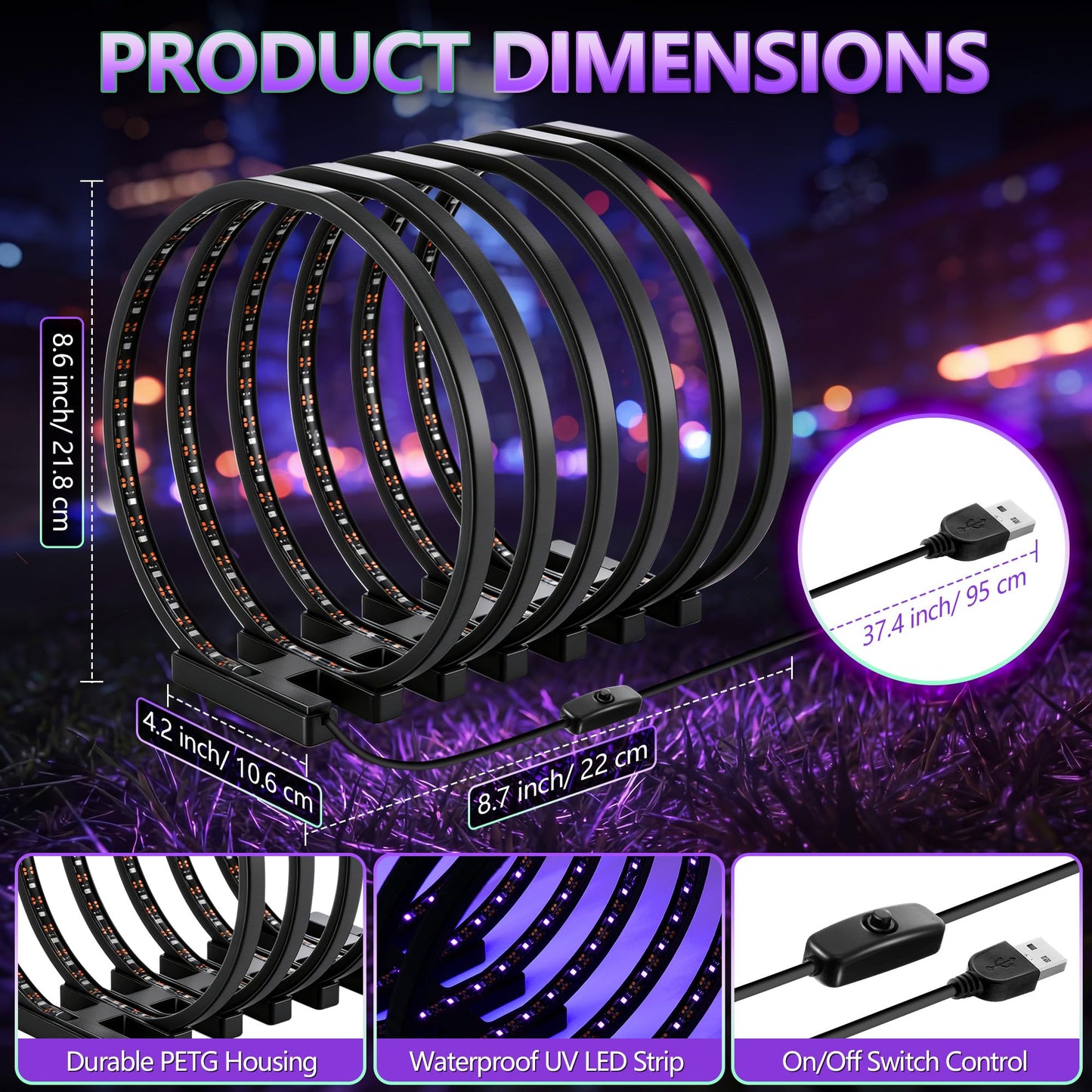 ElectricWise Spiral Disc Golf UV Charging Station, Fast Multi Disc Charging for Luminous Glow Discs, USB Powered Portable Night Play Accessory, Hands Free for Outdoor Practice & Tournaments