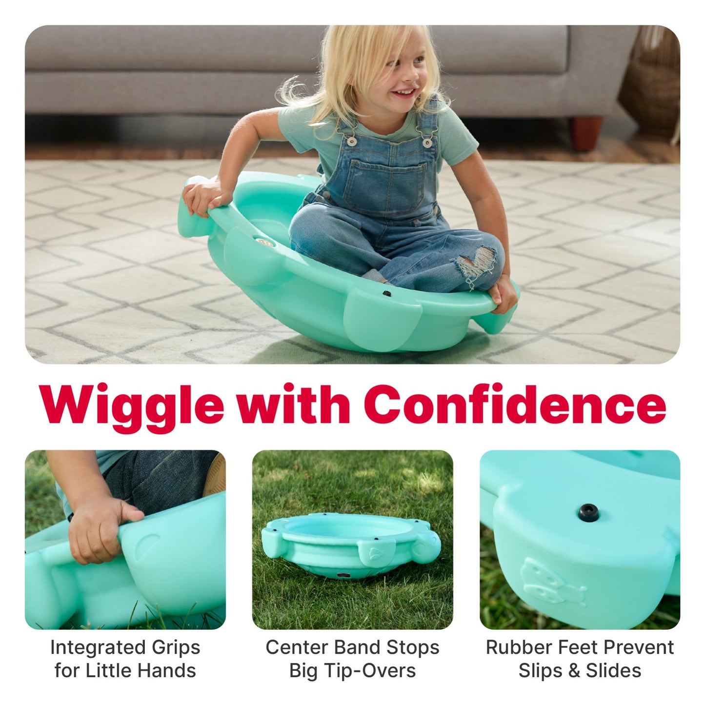 Step2 Topsy Turtle Rocking Disk and Stepping Stone, Balance and Climbing Toy for Kids and Toddlers, Indoor/Outdoor, 18 Months - 3 Years, Mint