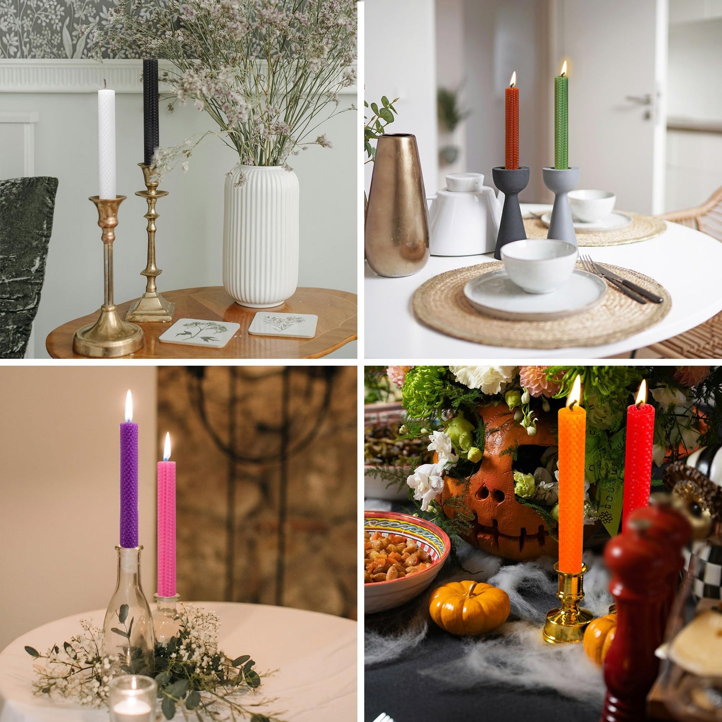 PTSGCAI 20 Pack 8x8 Inch Beeswax Candle Making Kit, Cotton Wick 18 feet & Stencil - Create Your Own Unique Beeswax Candles