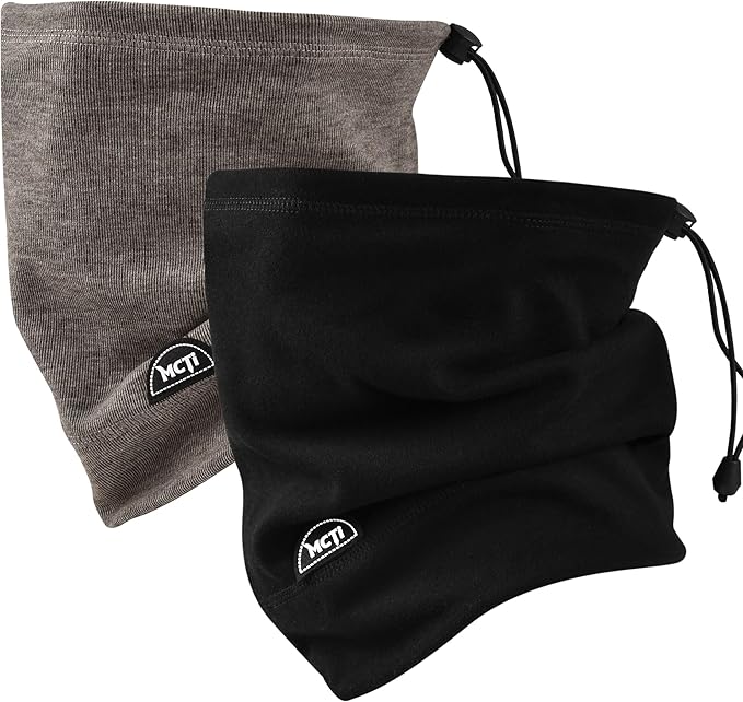 MCTi Neck Gaiter Warmer Winter Fleece Scarves Beanie Hat for Skiing Cycling Elastic Closure
