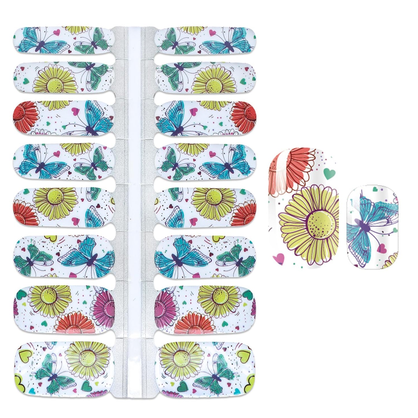 Nail Wraps for Women, DANNEASY 5 Sheets Leaf Nail Polish Strips Self Adhesive Sticker Nail Polish Gel Nail Strips Nail Accessories with Nail File, Cuticle Stick