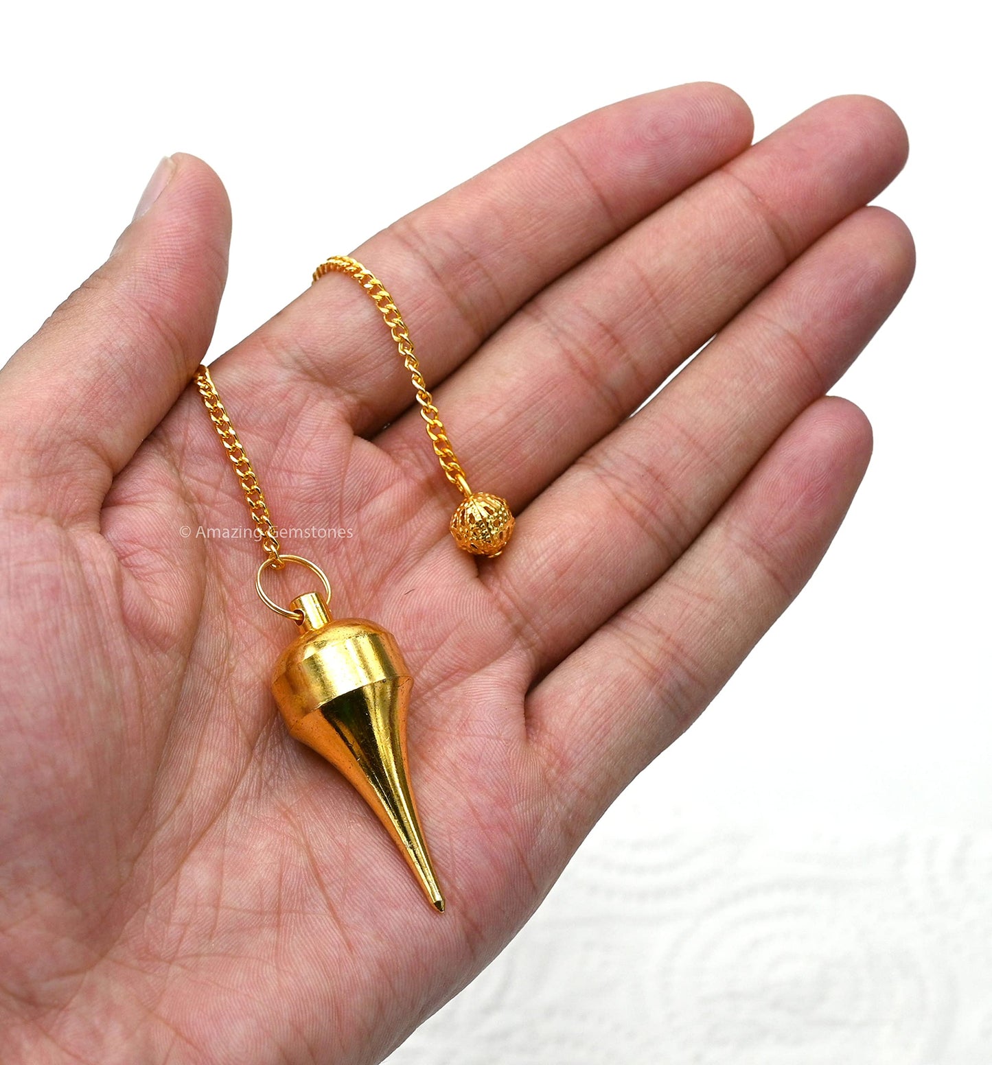 Amazing Gemstone Healing Metal Pendulums for Divination, Gold Point Dome Cone Steel Copper Pendulum High Energy Pendulo de Bronce Pendulos de Mesa MP39