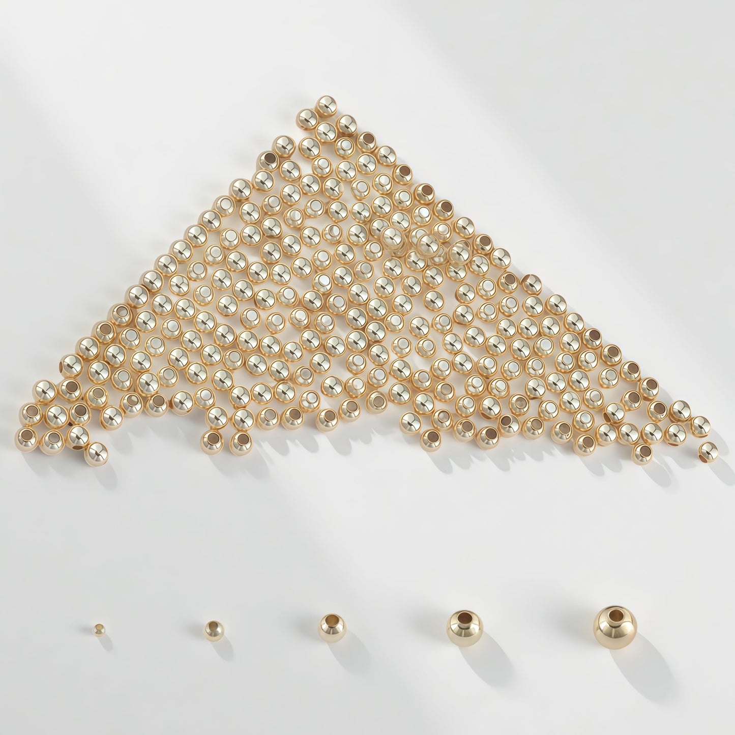 450pcs 14K Gold Filled Round Spacer Beads Seamless Ball Beads for DIY Jewelry Bracelet Necklace Making Findings (14K 2mm)