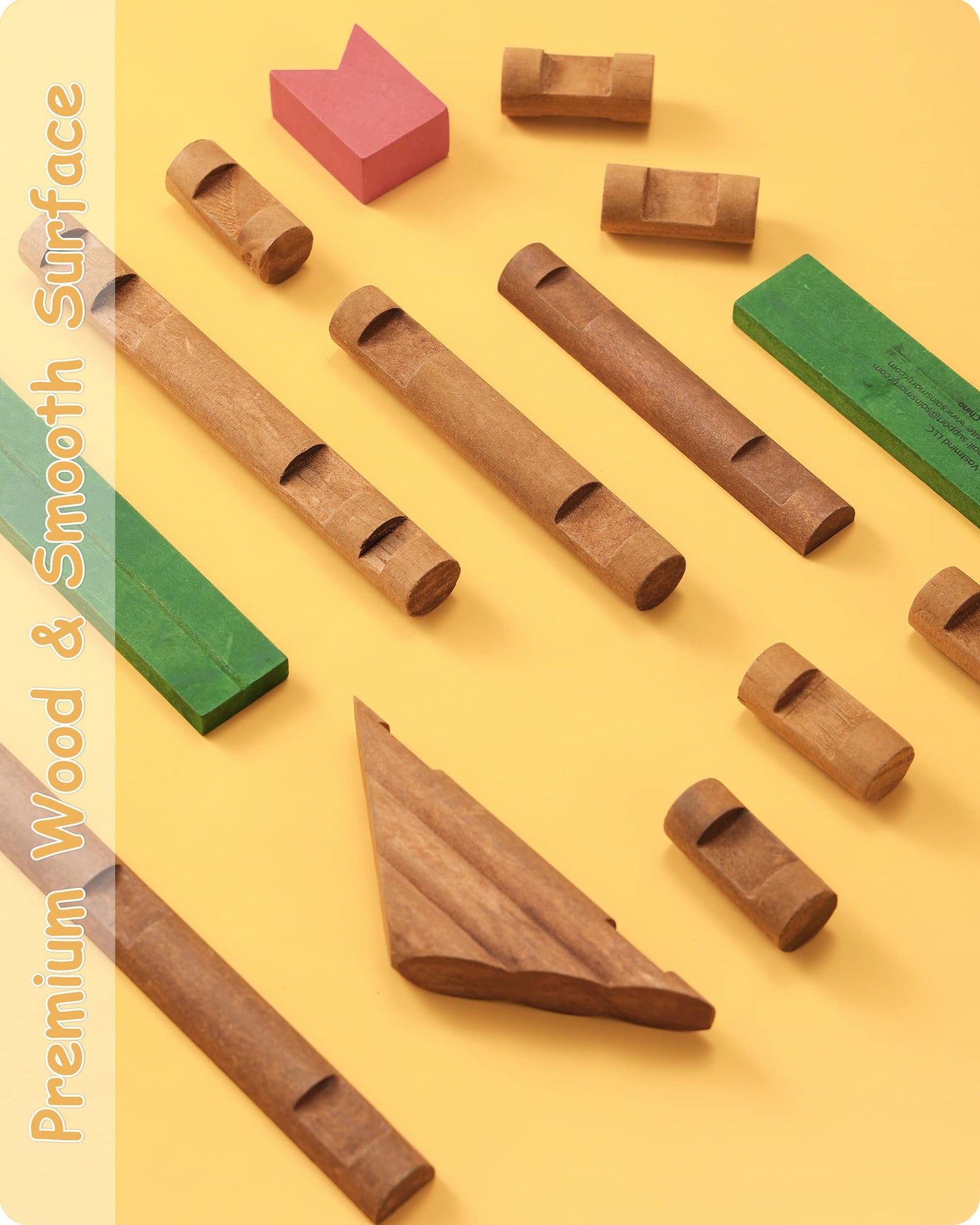 SainSmart Jr. 300 PCS Wooden Log Cabin Set Building House Toy for Toddlers, Classical STEM Construction Kit Compatible with Lincoln Logs for 3+ Kids