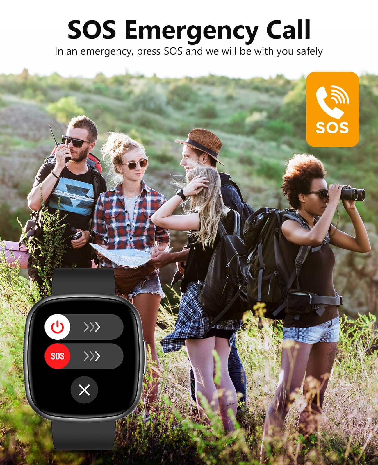BooaBei Smart Watches, 1.72" Smartwatch for Men Women (Answer/Make Call), Fitness Tracker with 100+ Sport Modes, IP68 Waterproof, Heart Rate/Sleep/Spo2 Monitor, Activity Tracker for Android iOS