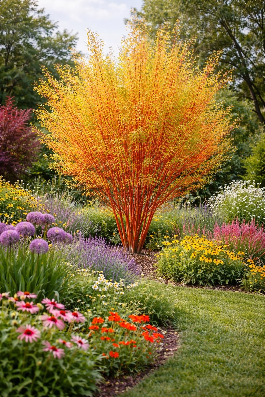 Flame Willow Tree Cuttings for Planting – Bright Red & Orange Stems – Fast Rooting Willow for Colorful Landscaping, Privacy & Winter Interest (5 Trees)