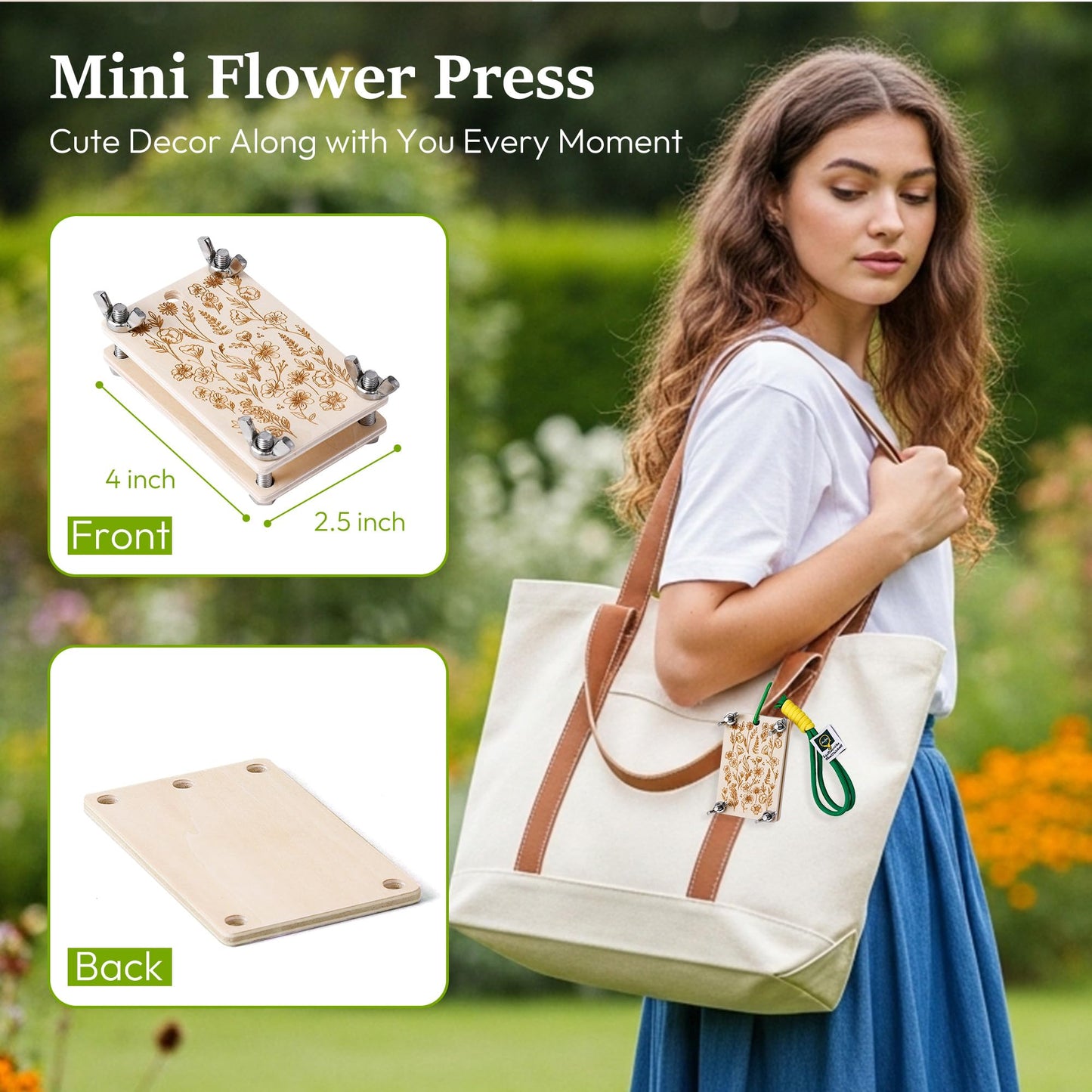 Aboofx Mini Flower Press Kit for Small Flowers Drying, Beginners-Travel Outdoor, Presses Plant, Leaves, Herbs, Micro Flowers, 2.5 x 4 Inch Pocket Pressed Flower Kit for Classroom, Arts Craft Lovers