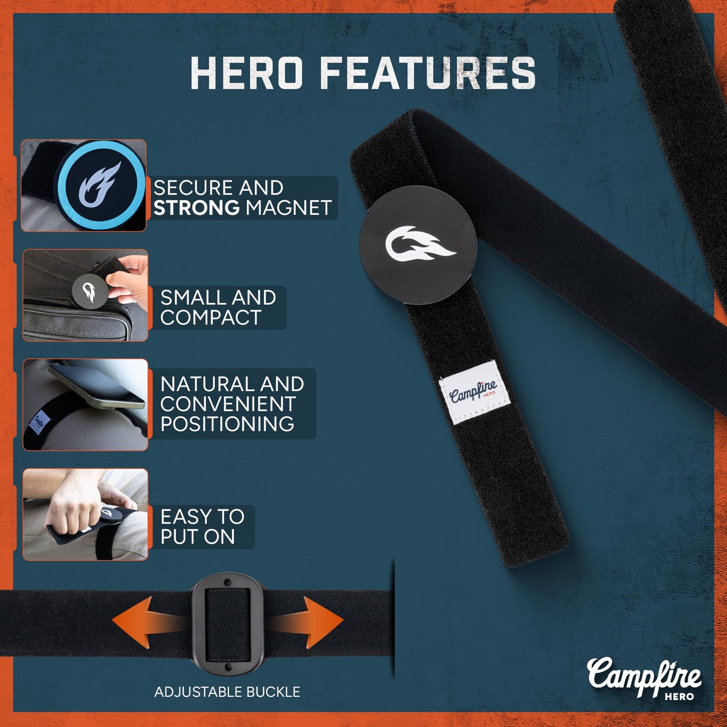 Campfire Hero Magnetic Thigh Mount for iPad mini & Phone | Hands-Free Holder for Pilots, Guitar Players & Multitaskers | Quick Access Kneeboard Alternative