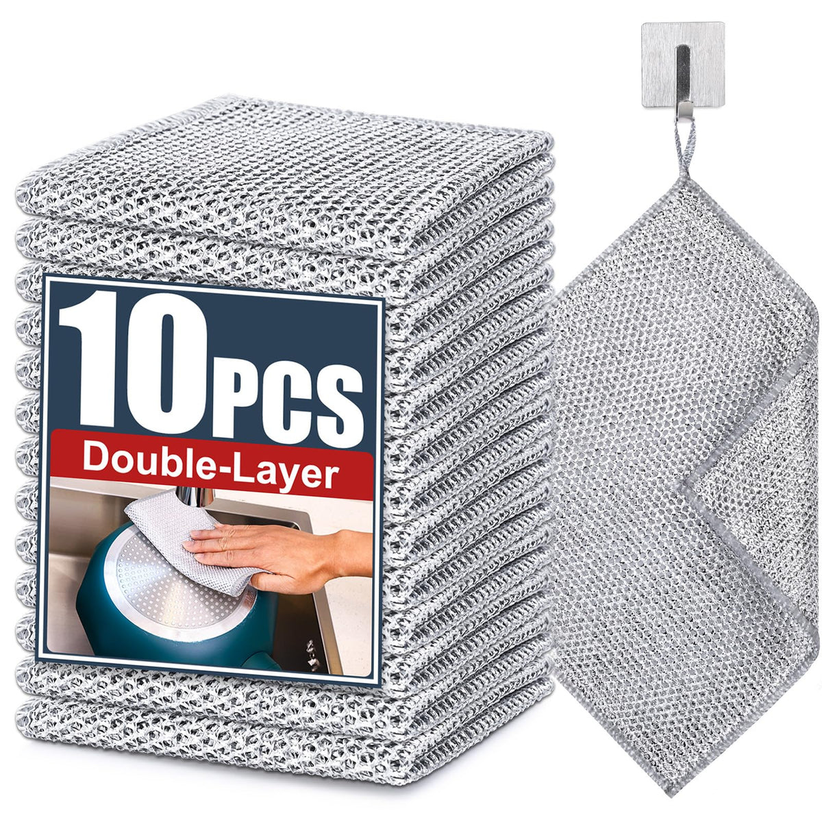 10 Pcs New Upgrade Steel Wire Dishcloth (10 Count)