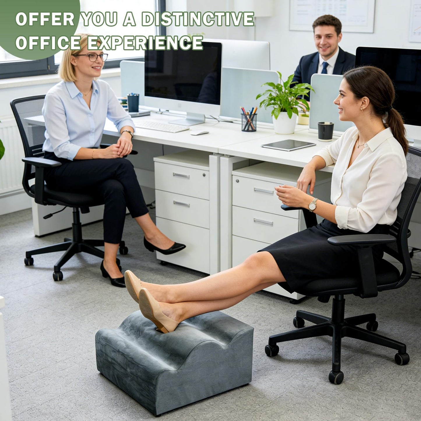 Foot Rest for Under Desk Used to Support The Feet Multi-Functional Three-Layer Footstool with Ergonomic Design