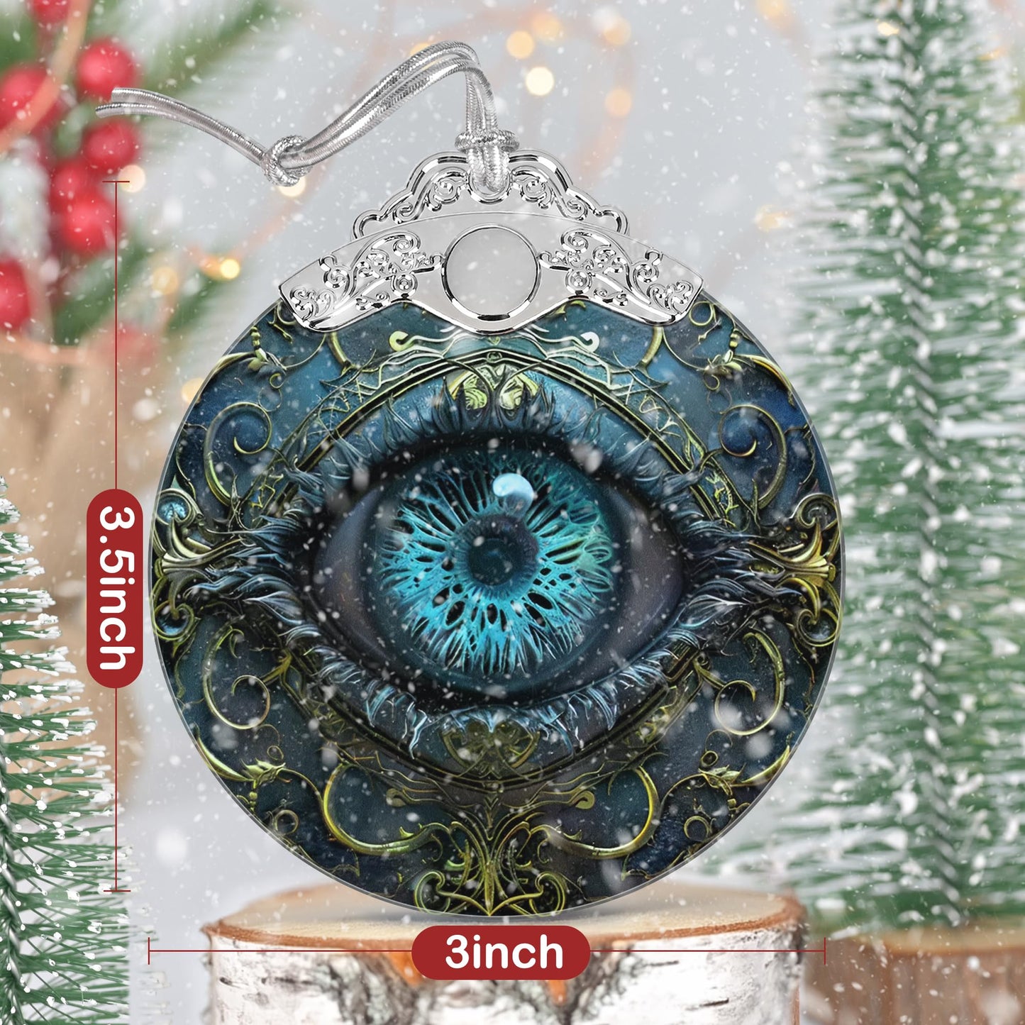 3" Stained Glass Christmas Decoration, Christmas Ornaments, Heirloom Keepsake, Gift Exchange, Gift Idea, Bauble Present - Mystical Eye