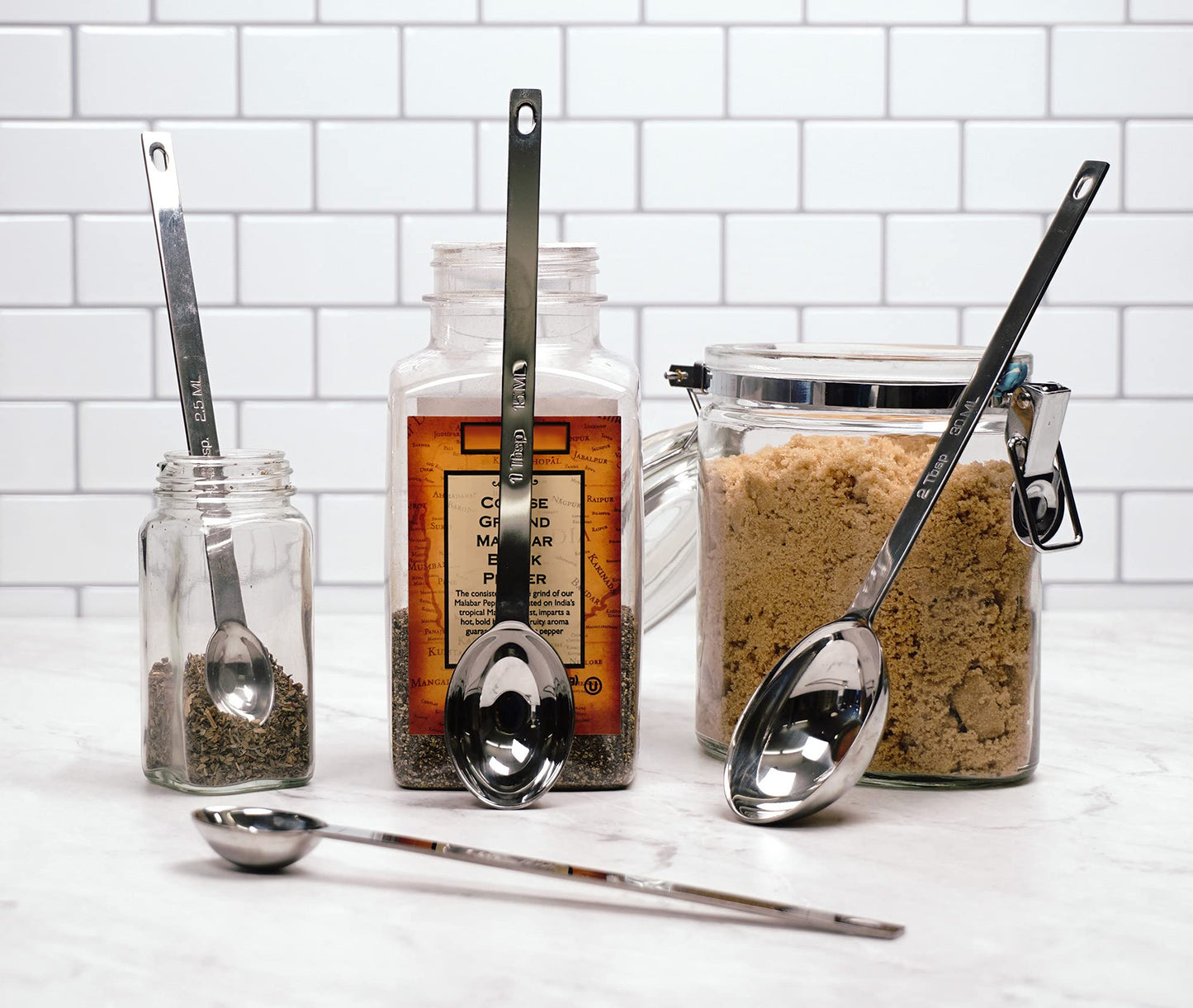 RSVP International Measuring Spoons, Long, Stainless Steel