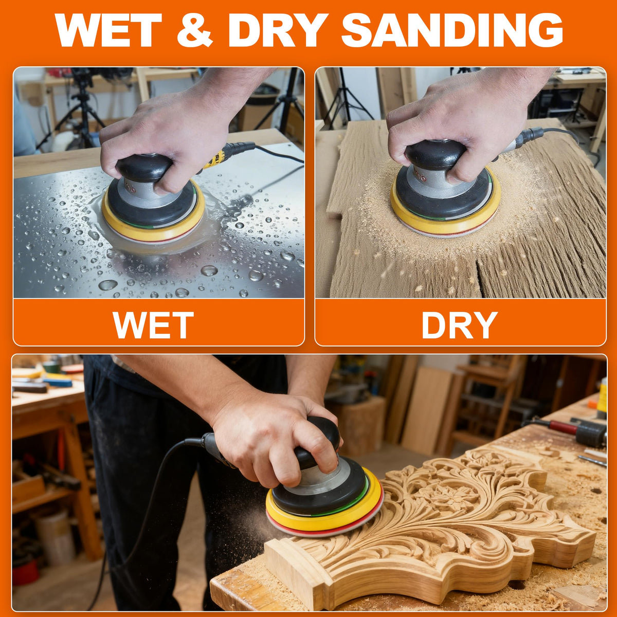 24 PCS 5 Inch Hook and Loop Sanding Sponge Discs Set 180 to 2000 Grit (24 Count)