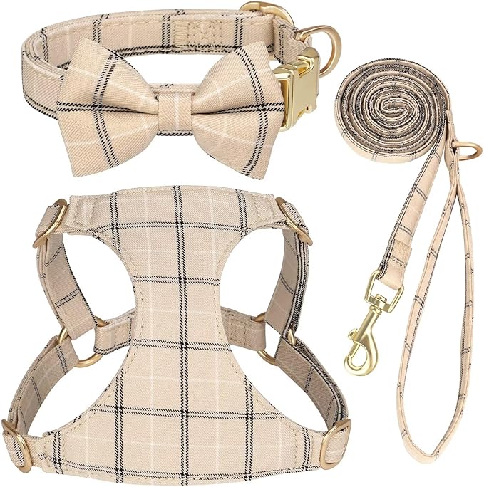 Beirui Cute Extra Small Dog Harness and Leash Set, Gray,XXS,Chest 12-14"