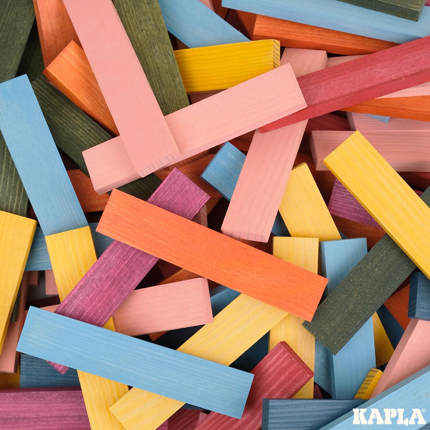 KAPLA 100 Octocolor Case - Wooden Construction Set 100 Colored Building Planks