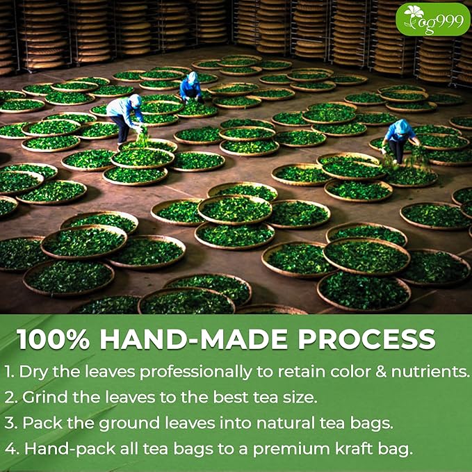 TOG999, Premium 200 Moringa Leaf Tea Bags, 100% Natural & Pure. Loose Leaf Moringa Herbal Tea. No Sugar, No Caffeine, No Gluten, Vegan.