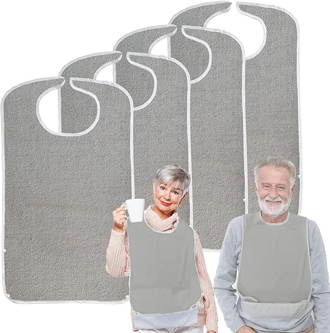 Pozico Adult Bibs for Eating Women/Men/elderly Washable,Waterproof, Clothing Protectors & Adult Bibs with Debris Trap