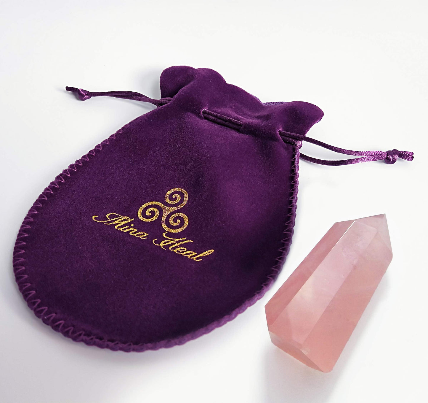 Mina Heal Healing Crystal Wands Point Faceted Prism Bars for Reiki Chakra Meditation Therapy Deco, Crystals for Beginners, Ornaments for Home (Rose Quartz)