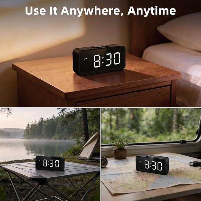 Battery Operated Small Alarm Clock: Compact Cordless Design