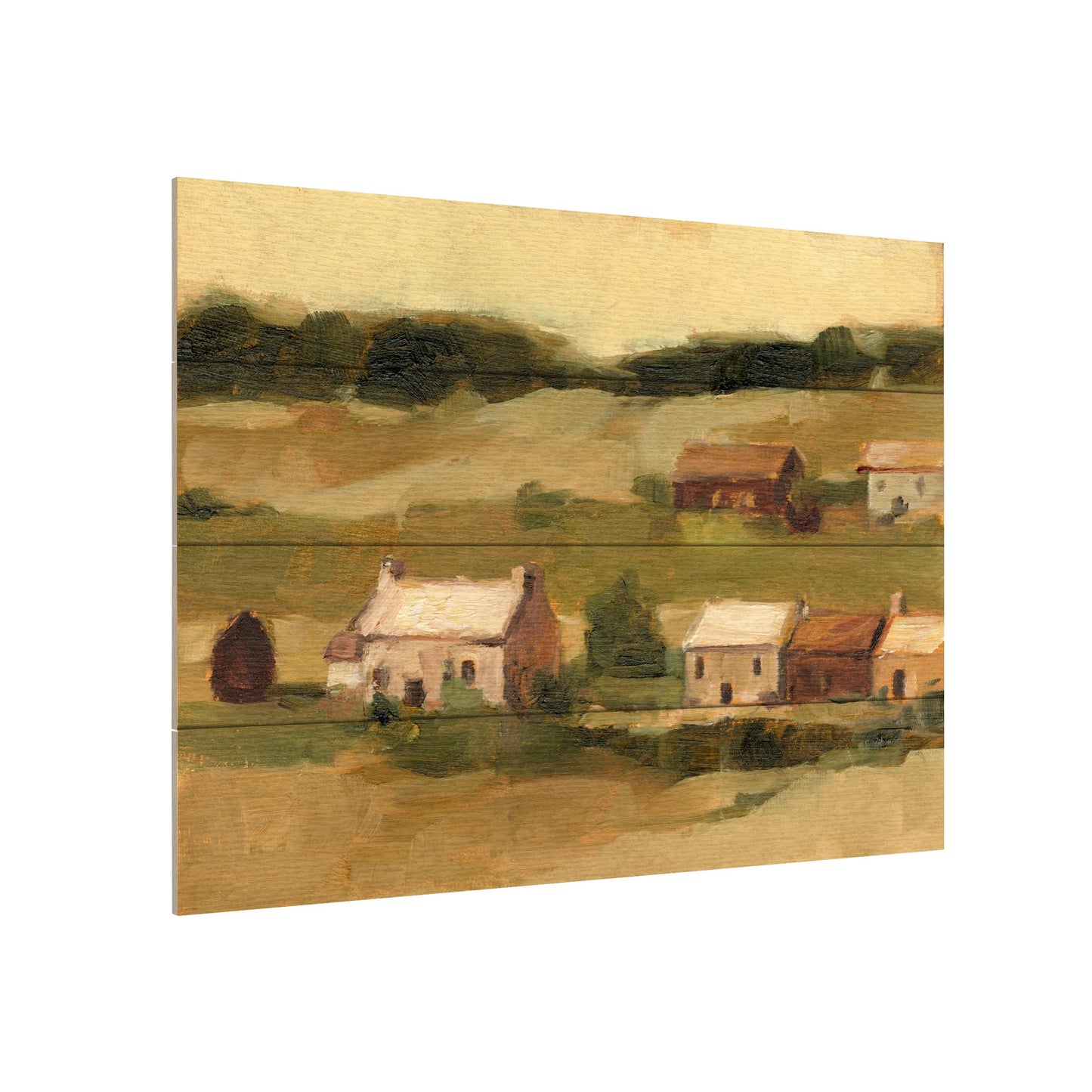 Trademark Fine Art Wood Slat Art - 'Hillside Sunset II' by Ethan Harper : Wall Art for Interior Spaces, Living Rooms, or Bedrooms