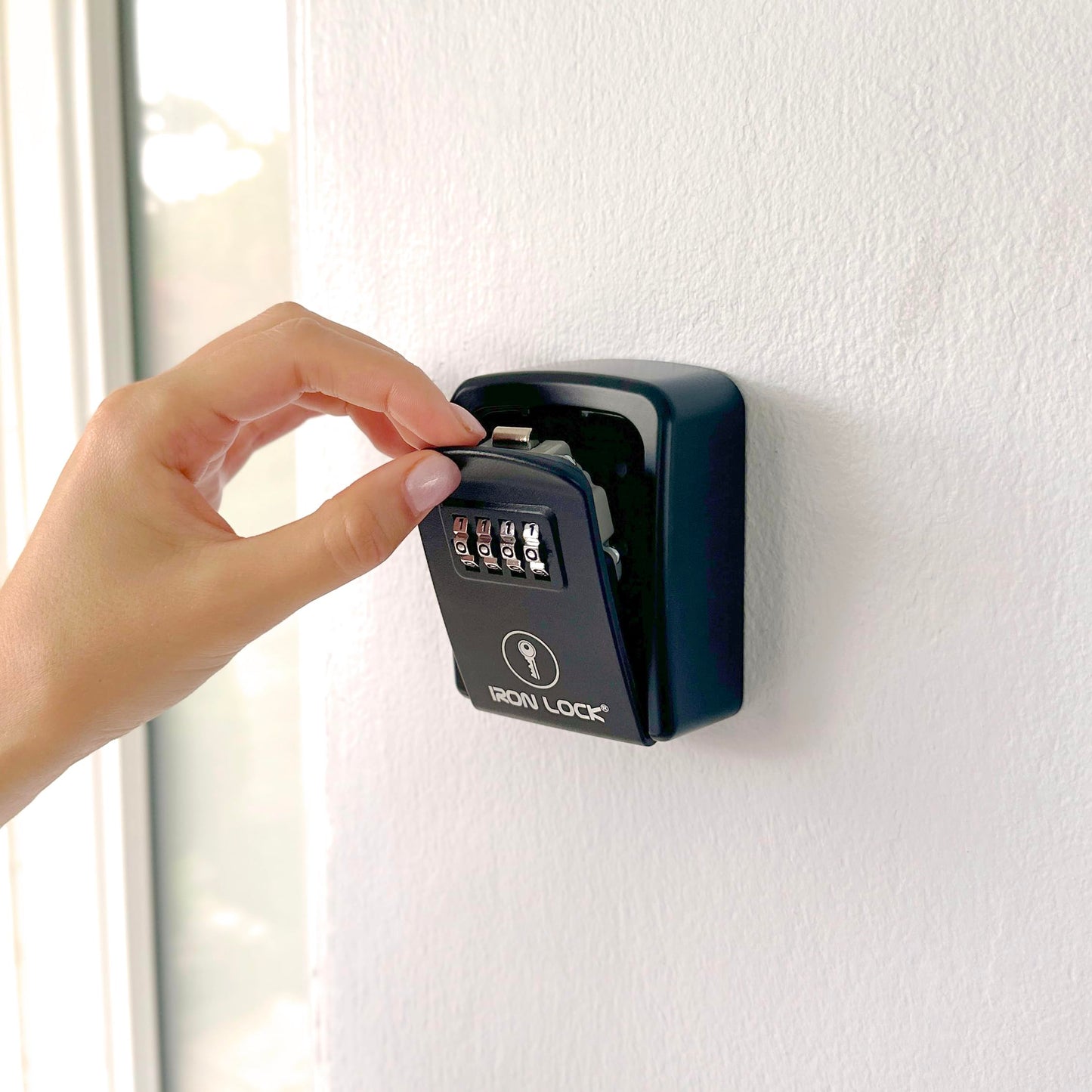 Iron Lock® Key Lock Box Wall Mount – Waterproof Heavy Duty Metal Lock Box for Keys with 4-Digit Combination & Resettable Code – Outdoor/Indoor Key Safe for Home, Office & Airbnb (Black, Small)