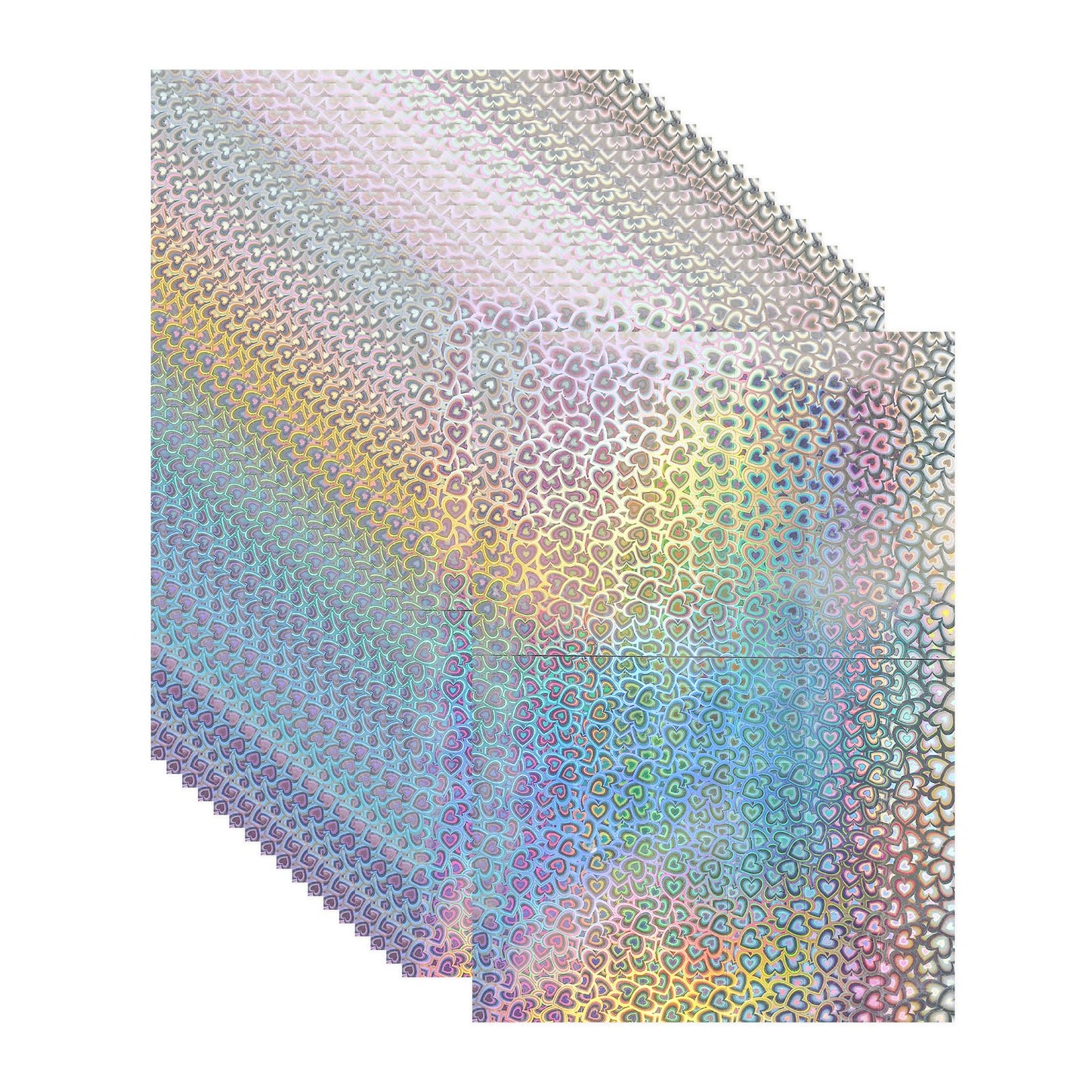MECCANIXITY 20 Sheets Metallic Foil Paper, A4 Thick 250gsm Cardstock Foil 8.3" x 11.7" Shiny Mirror Glitter Paper Sheets for Crafts Scrapbooks Cards Party Decorations, Heart