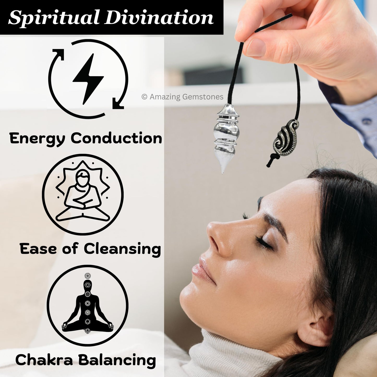 Amazing Gemstone Healing Metal Pendulums for Divination, Silver Tear Drop Pot Steel Copper Pendulum High Energy Pendulo de Bronce Pendulos de Mesa MP57