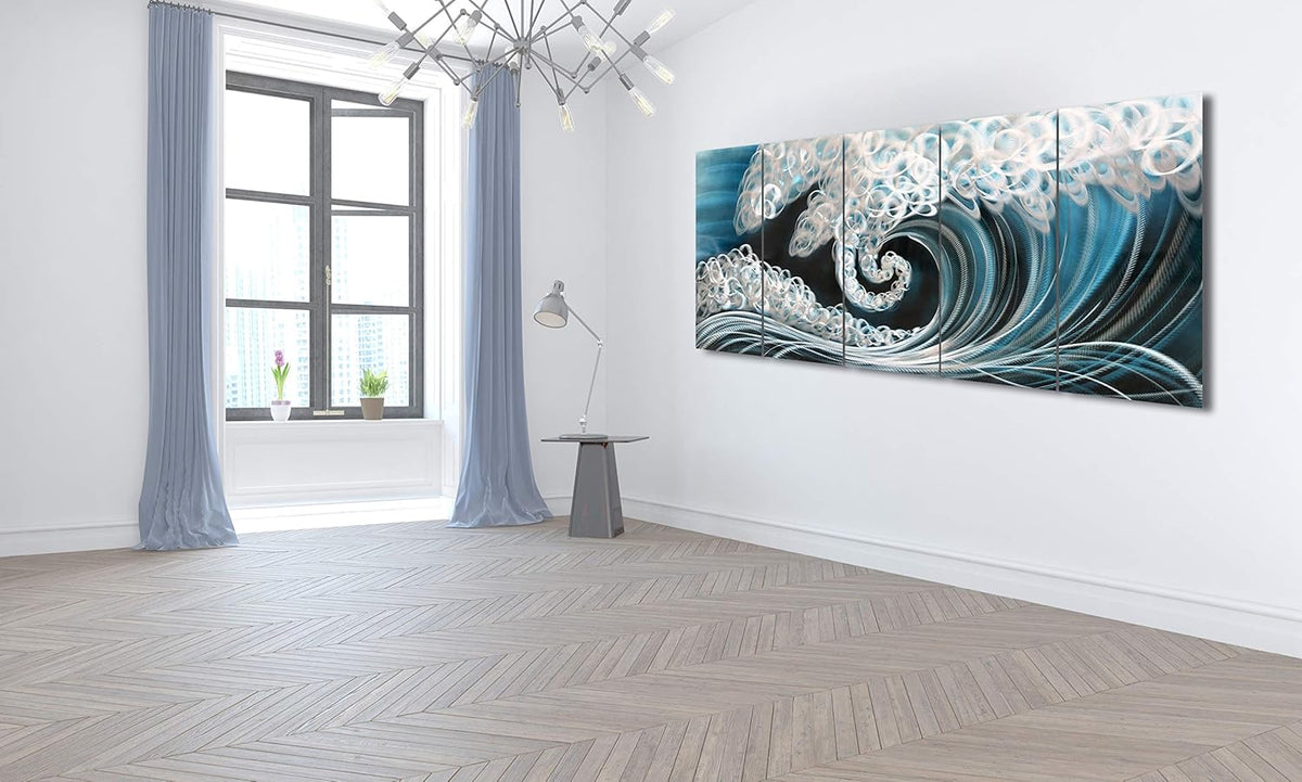 Yihui Arts Handmade Popular Sea Weaves Metal Wall Art Decor Nautical Artwork for Living Room Bedroom Bathroom Decor