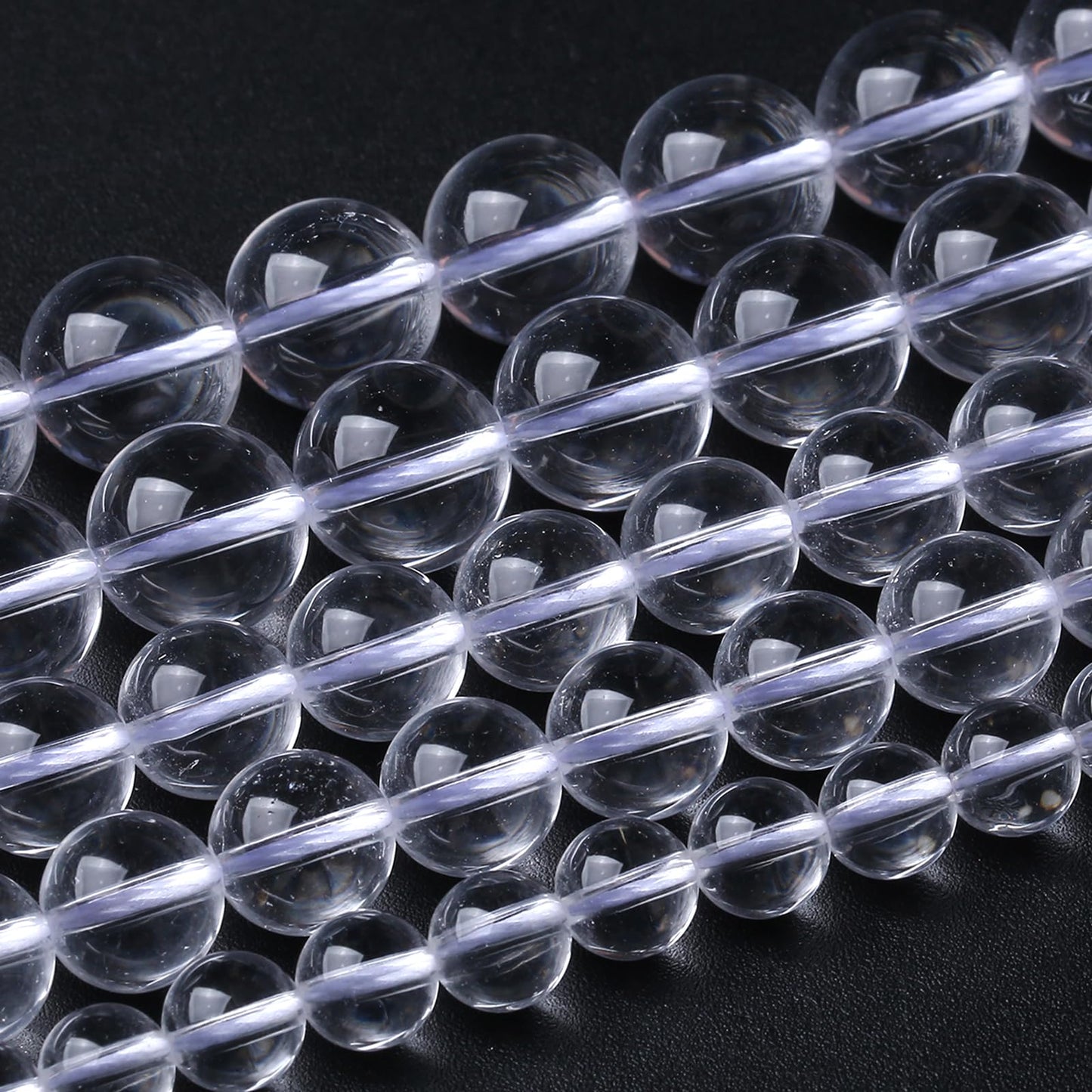 Transparent White Glass Beads for Jewelry Making Natural Stone Round Gemstone Beads DIY Bracelet Necklace 180pcs 4MM 2 Strands 32"