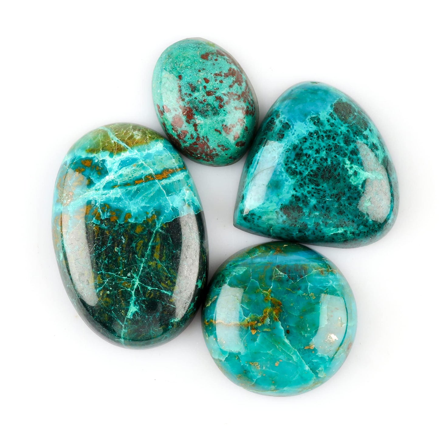 Natural Chrysocolla Cabochon Gemstone Lot | 10–20 mm Polished Oval & Freeform Stones | 100 Carat Mixed Cabochons for Jewelry Making, Cabbing & Crystal Healing