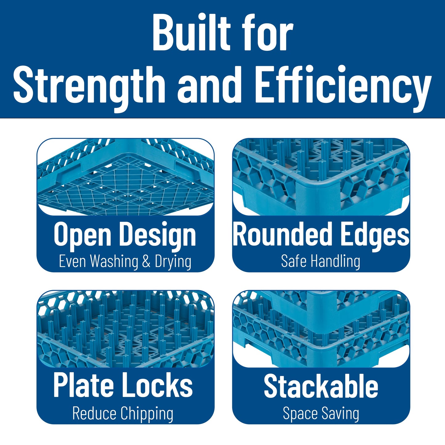 Carlisle FoodService Products RP14 OptiClean Plate Rack, Blue (Pack of 6)