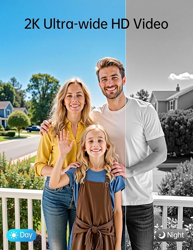 Video Smart Lock with Camera: 4-in-1 Ring+2K Camera+Doorbell+Fingerprint Hornbill Keyless Entry Door Lock, Built-in WiFi Deadbolt(only 2.4G), Two-Way Audio/App Remote Control/PIR, No Monthly Fee