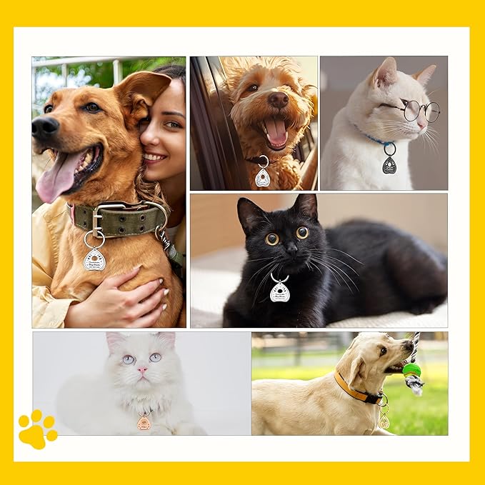 Cat Collar Tags Personalized - Goth Dog Tag Spooky Halloween Style, Summon My Mom Dad, Witch Friendly, Customizable Pet Name ID Tags Engraved on Both Sides, Dog Cat Accessories