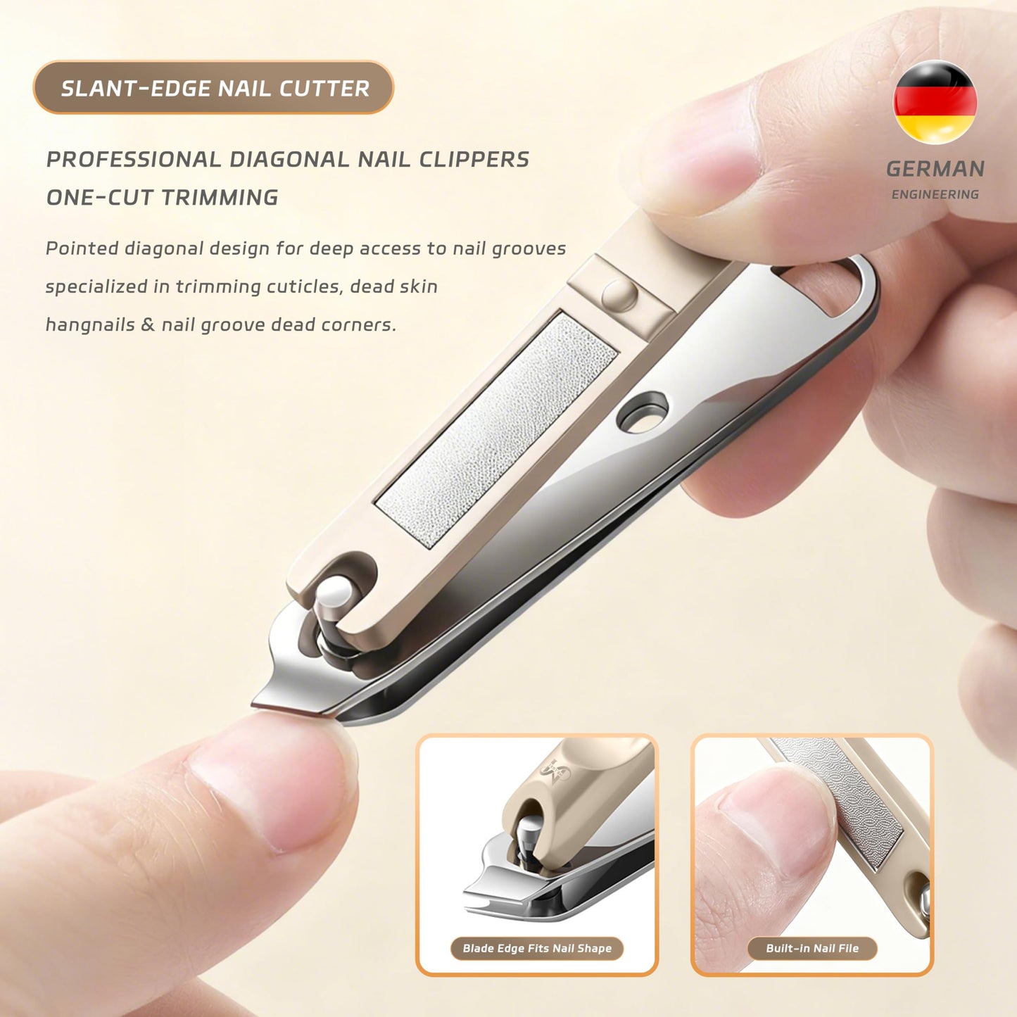 MR.LUXE 9PCS Manicure Set – Professional 9-in-1 Manicure Pedicure Kit, Premium Stainless Steel Nail Clippers and Grooming Tools with Portable Textured Travel Case, Luxury Gift Set for Woman& Man.