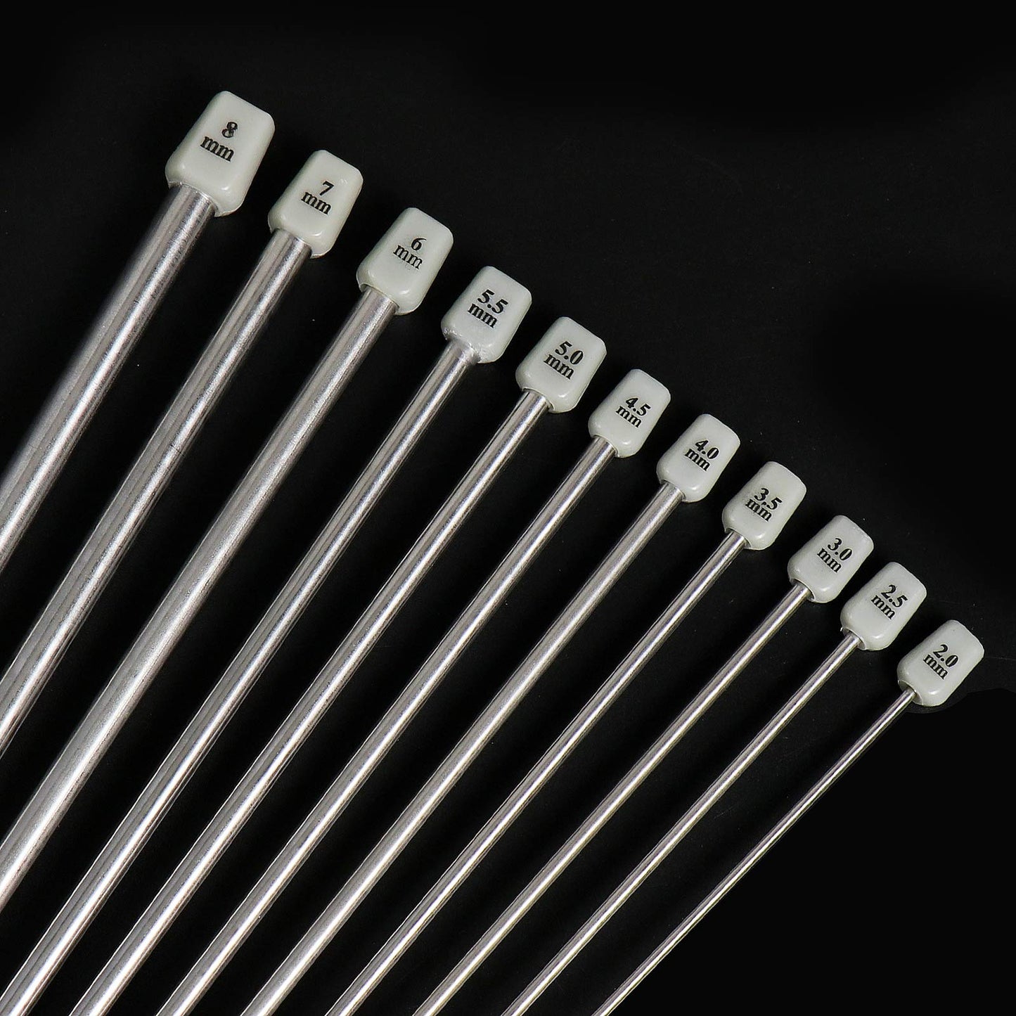 Hysagtek 22 Pcs Knitting Needles Set, 14 Inches Stainless Steel Straight Single Pointed Knitting Needle Kit Metal Knitting Kit in Different Sizes 2.0mm to 8.0mm, with Gift Organizer Bag, 11 Pairs