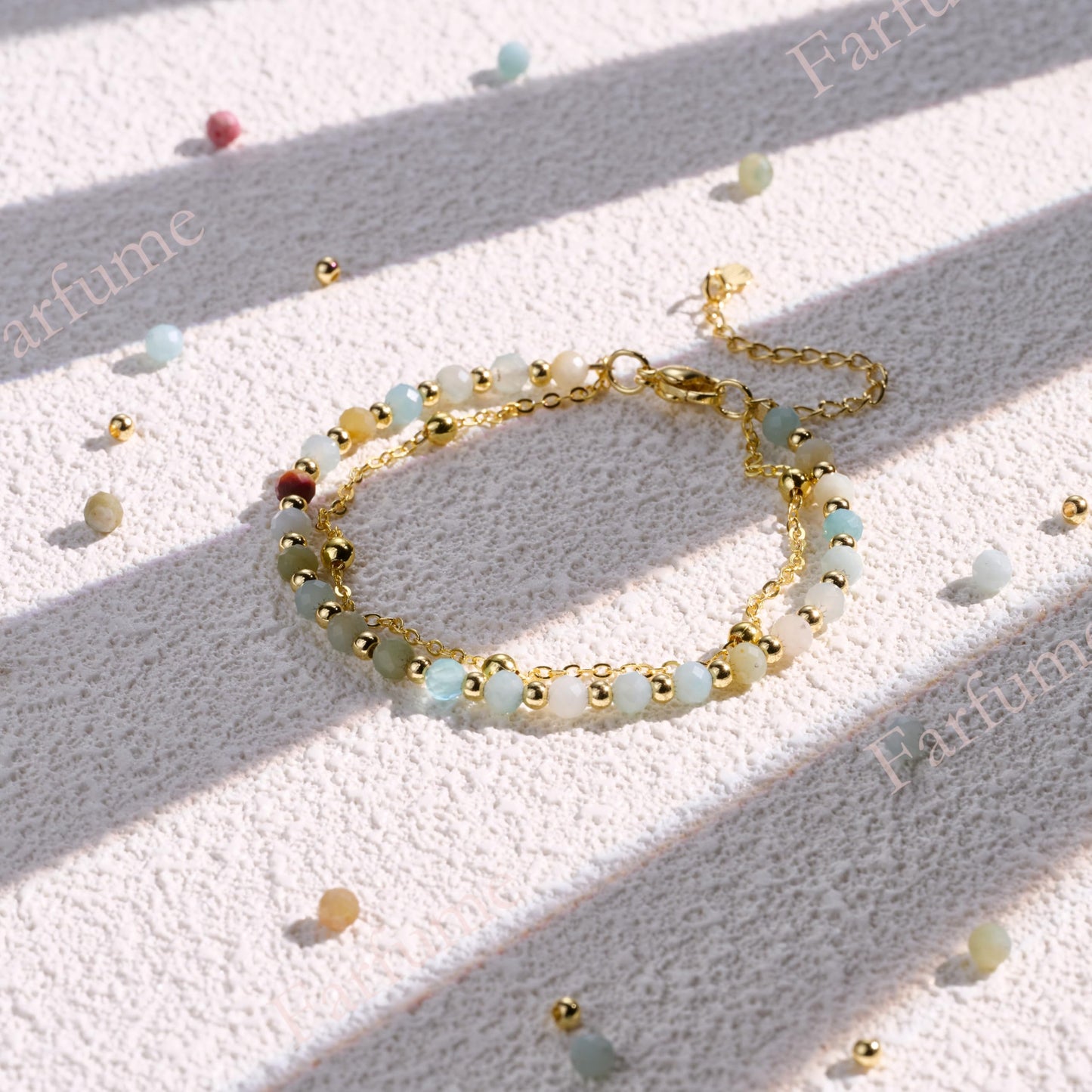 Farfume Amazonite Crystal Bracelet Beaded Bracelets for Women 4mm Natural Stone Beads Gemstone Handmade Jewelry Valentine's Day Gifts